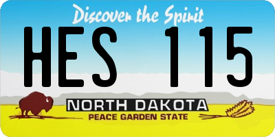 ND license plate HES115