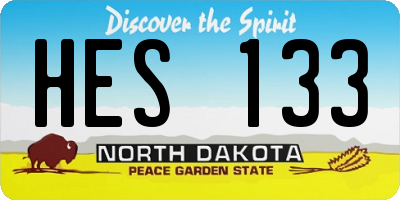 ND license plate HES133