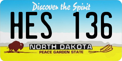 ND license plate HES136