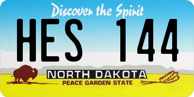 ND license plate HES144