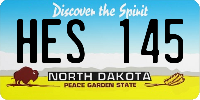 ND license plate HES145