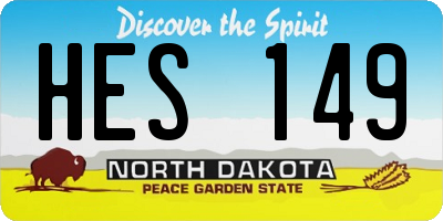 ND license plate HES149