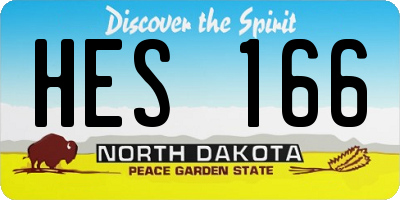 ND license plate HES166