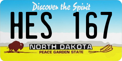 ND license plate HES167