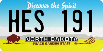 ND license plate HES191