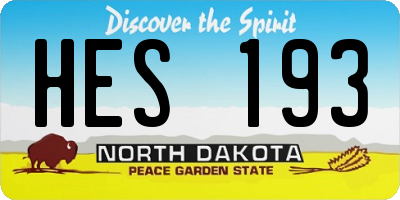 ND license plate HES193