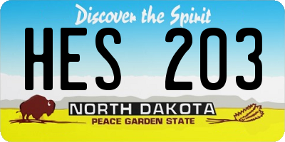 ND license plate HES203