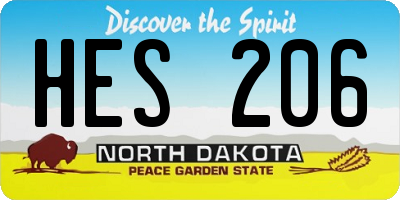 ND license plate HES206