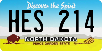 ND license plate HES214