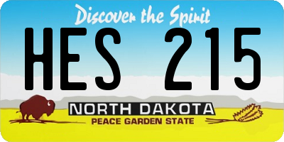 ND license plate HES215