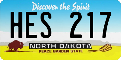 ND license plate HES217