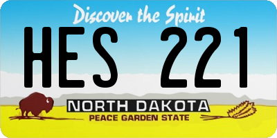 ND license plate HES221