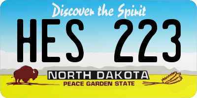 ND license plate HES223