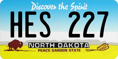 ND license plate HES227