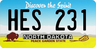 ND license plate HES231