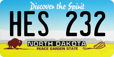 ND license plate HES232