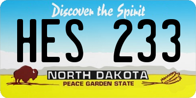 ND license plate HES233