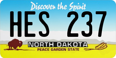 ND license plate HES237