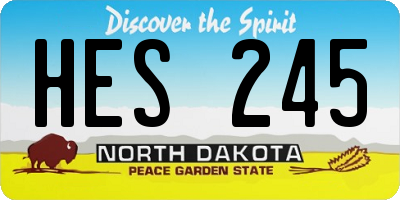 ND license plate HES245