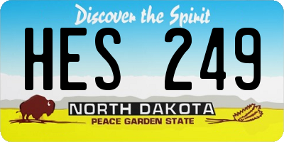 ND license plate HES249