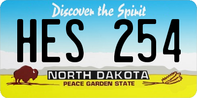 ND license plate HES254