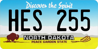 ND license plate HES255