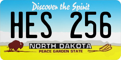 ND license plate HES256