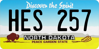 ND license plate HES257