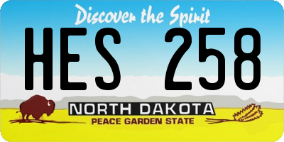 ND license plate HES258