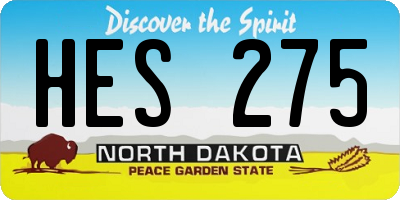 ND license plate HES275