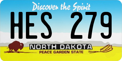 ND license plate HES279