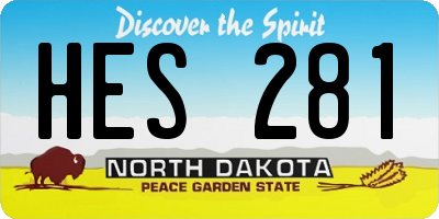 ND license plate HES281