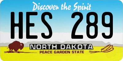 ND license plate HES289