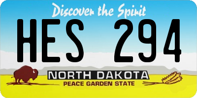 ND license plate HES294