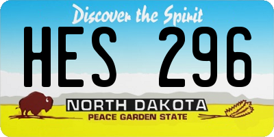 ND license plate HES296