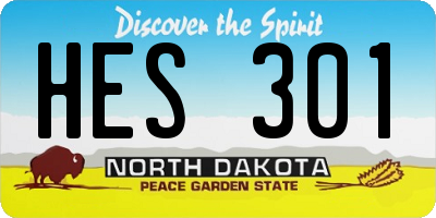 ND license plate HES301