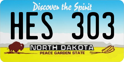 ND license plate HES303