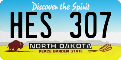 ND license plate HES307