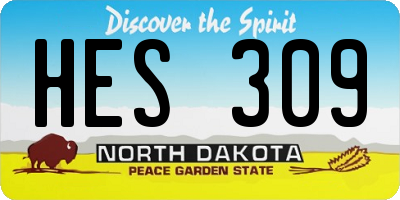 ND license plate HES309