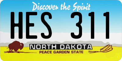 ND license plate HES311