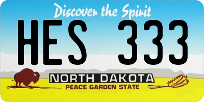 ND license plate HES333