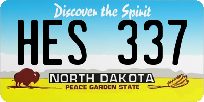 ND license plate HES337