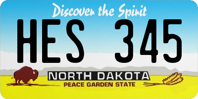ND license plate HES345