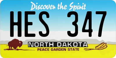 ND license plate HES347