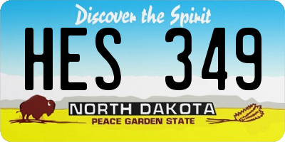 ND license plate HES349