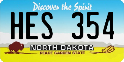 ND license plate HES354