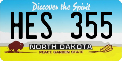 ND license plate HES355