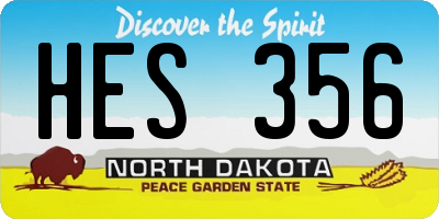 ND license plate HES356