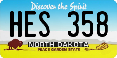 ND license plate HES358