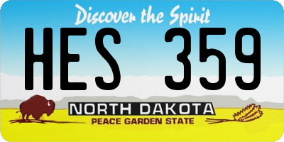 ND license plate HES359